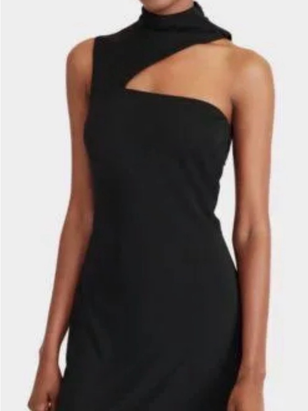 Ralph Lauren Black Cut Out One-Shoulder Cocktail Dress Size 14P